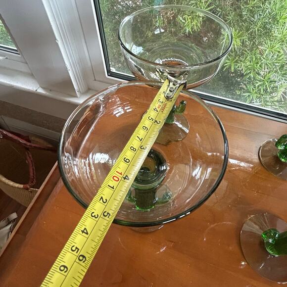 Set of 4 Vintage Green Cactus Stem Margarita Glasses – 7” - Picture 14 of 15